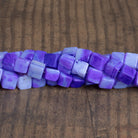 8 - 10mm Purple Opal Plain Cubes 8 inch 23 beads - The Bead Traders