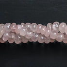 8 - 10mm Rose Quartz Plain Rondelles 10 inch 40 beads - The Bead Traders
