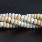 8 - 10mm White Opal Plain Rondelles 16 inch 80 beads - The Bead Traders
