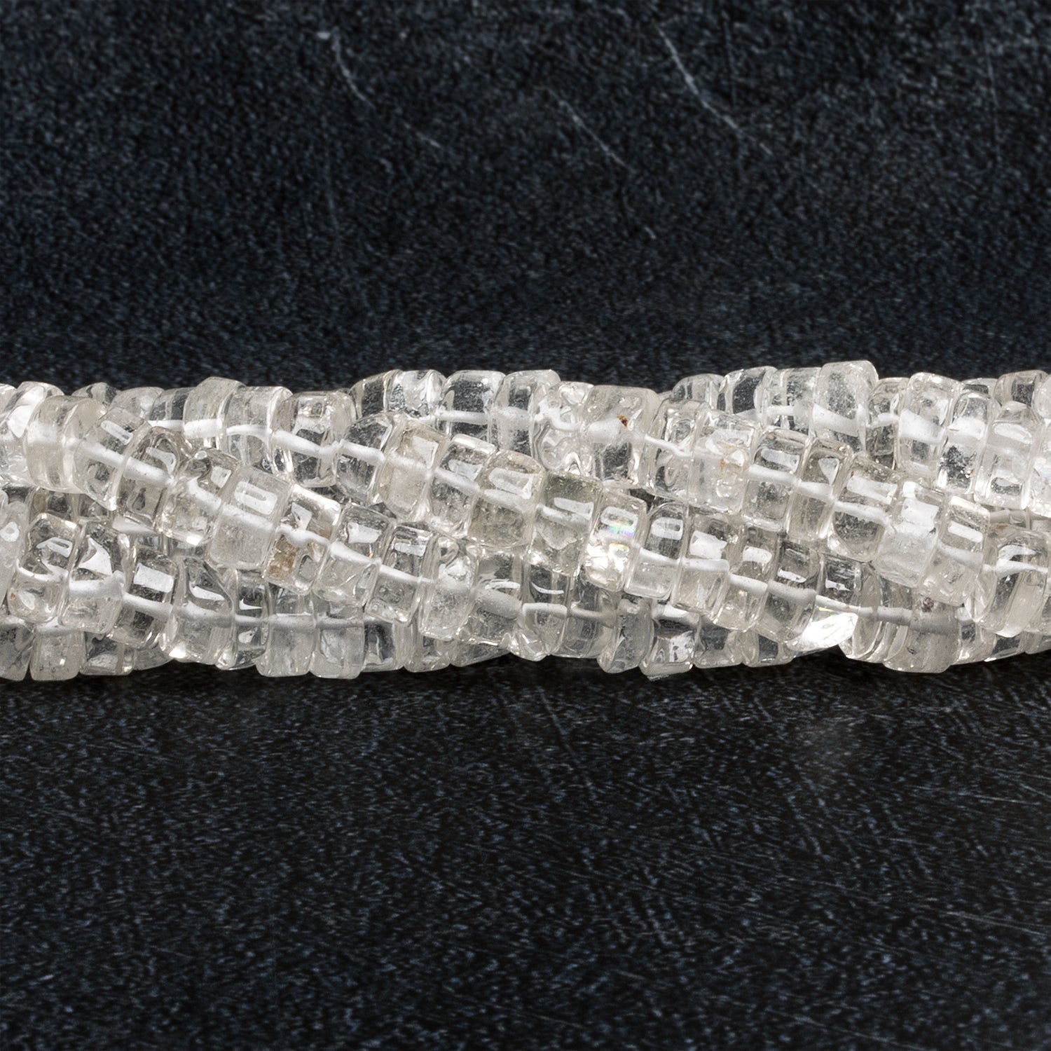 8-11mm Crystal Quartz Plain Heishis 14 inch 75 beads - The Bead Traders