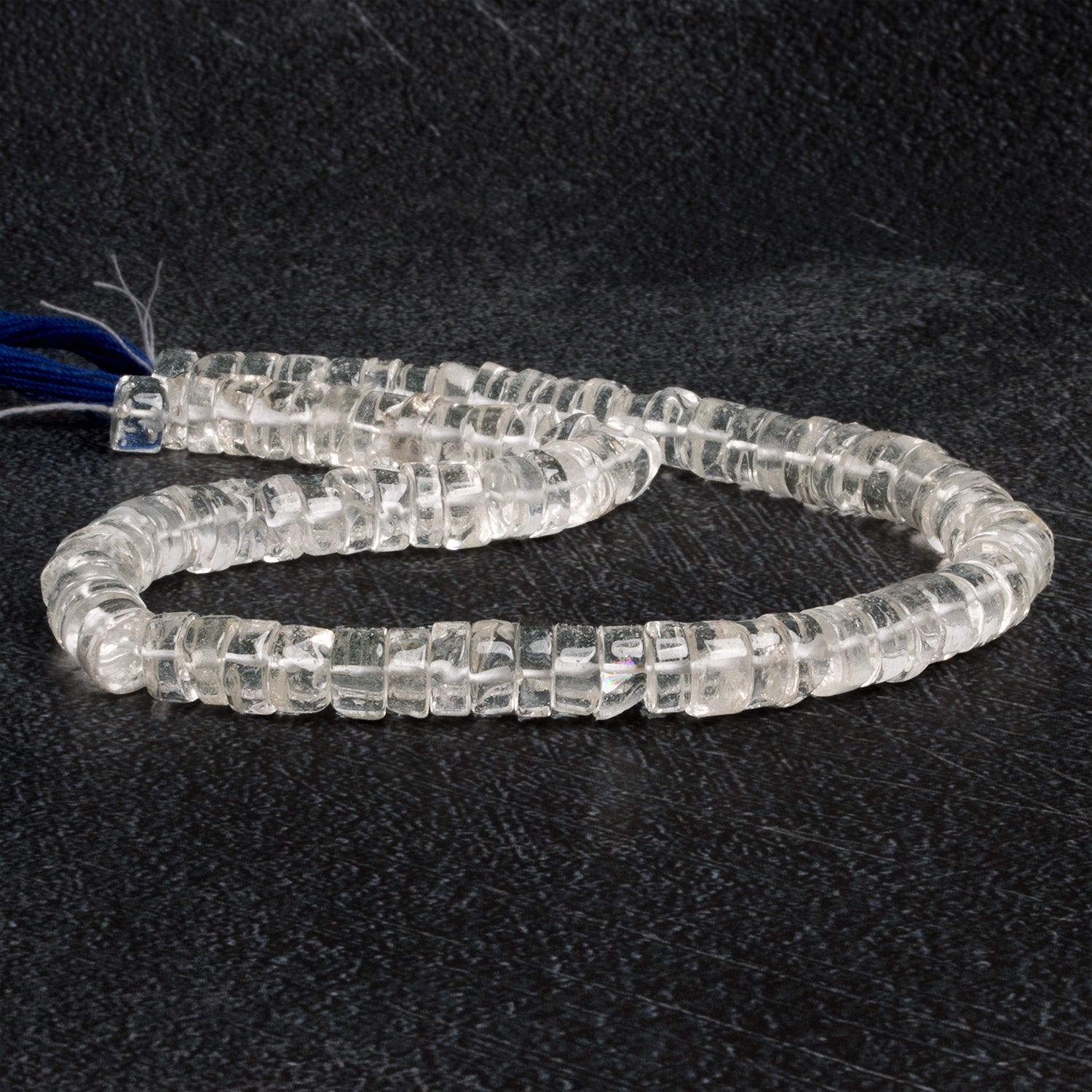 8-11mm Crystal Quartz Plain Heishis 14 inch 75 beads - The Bead Traders