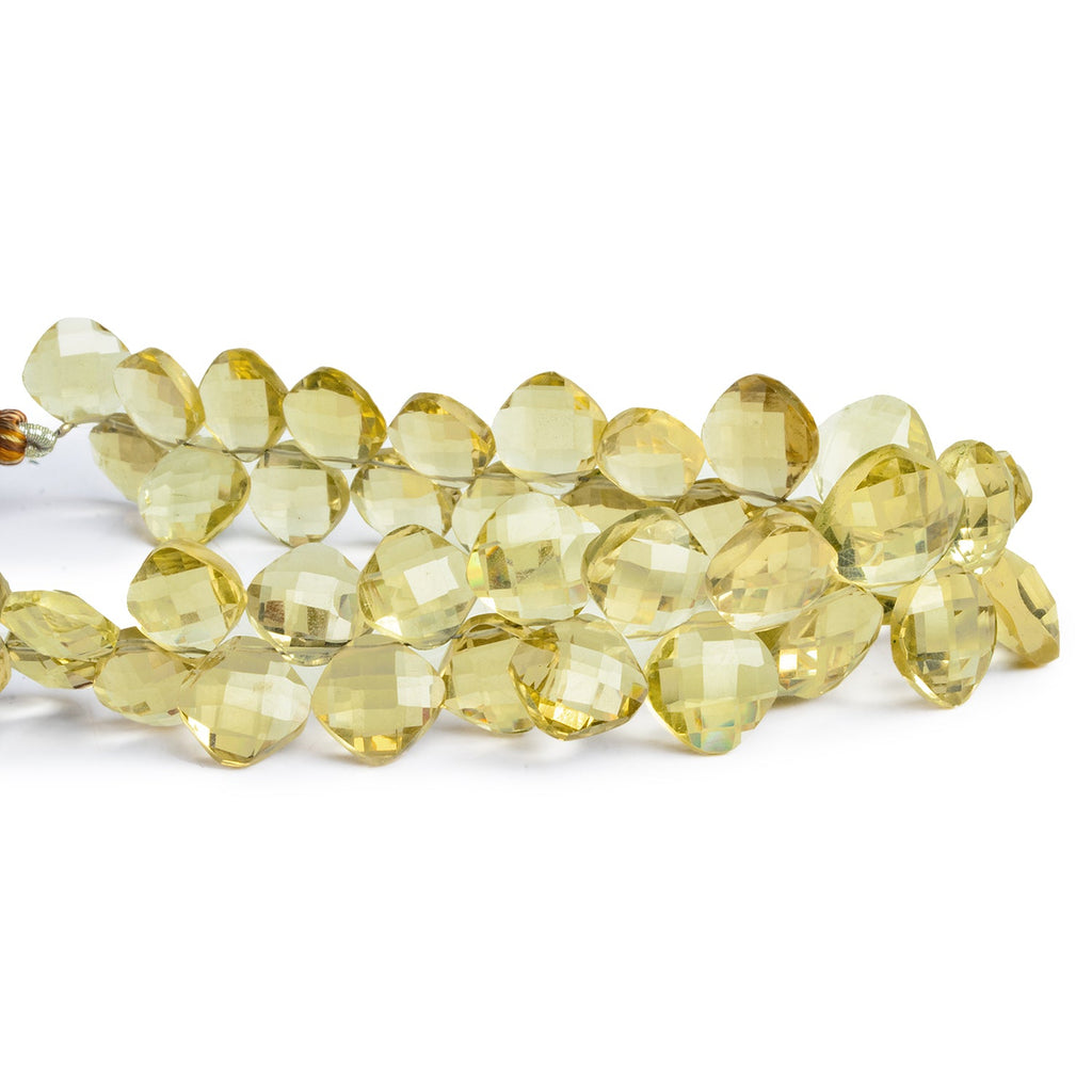 8 - 11mm Light Olive Quartz Faceted Rectangles 7.5 inch 43 beads - The Bead Traders