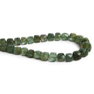 8-11mm Moss Aquamarine Faceted Cubes 8.5 inch 25 beads - The Bead Traders