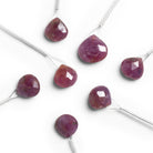 8 - 11mm Ruby Faceted Heart Focal 1 Bead - The Bead Traders