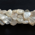 8 - 12mm Cream Moonstone Plain Hearts 14 inch 30 beads - The Bead Traders
