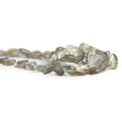 8 - 12mm Light Grey Moonstone Plain Hearts 14 inch 35 beads - The Bead Traders