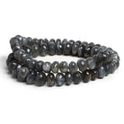 8-12mm Platinum Grey Moonstone Faceted Rondelles 15 inch 56 Beads - The Bead Traders