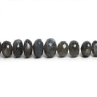 8-12mm Platinum Grey Moonstone Faceted Rondelles 15 inch 56 Beads - The Bead Traders