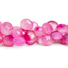 8 - 13mm Pink Shaded Chalcedony Faceted Hearts 8 inch 35 beads - The Bead Traders