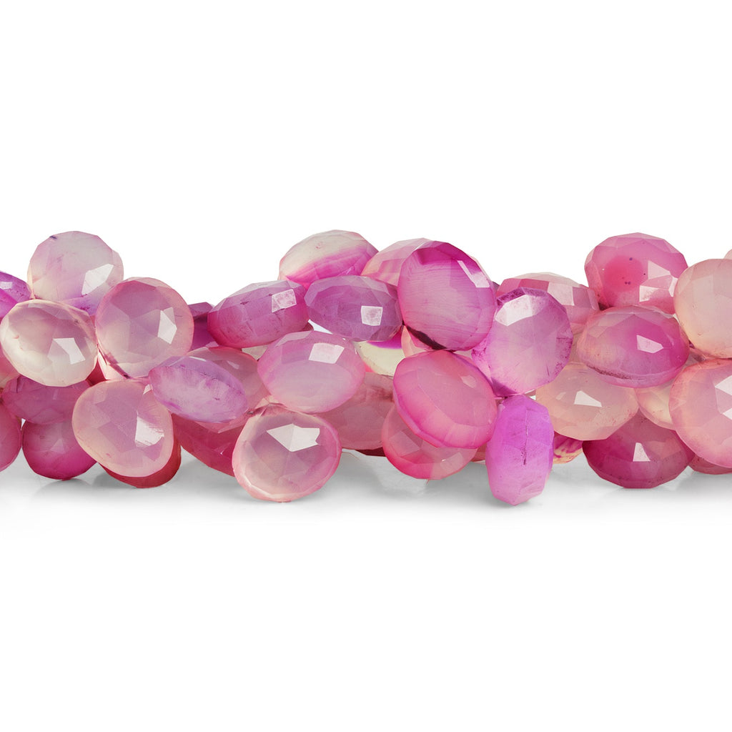 8-13mm Pink Shaded Chalcedony Faceted Pears 8.5 inch 37 beads - The Bead Traders