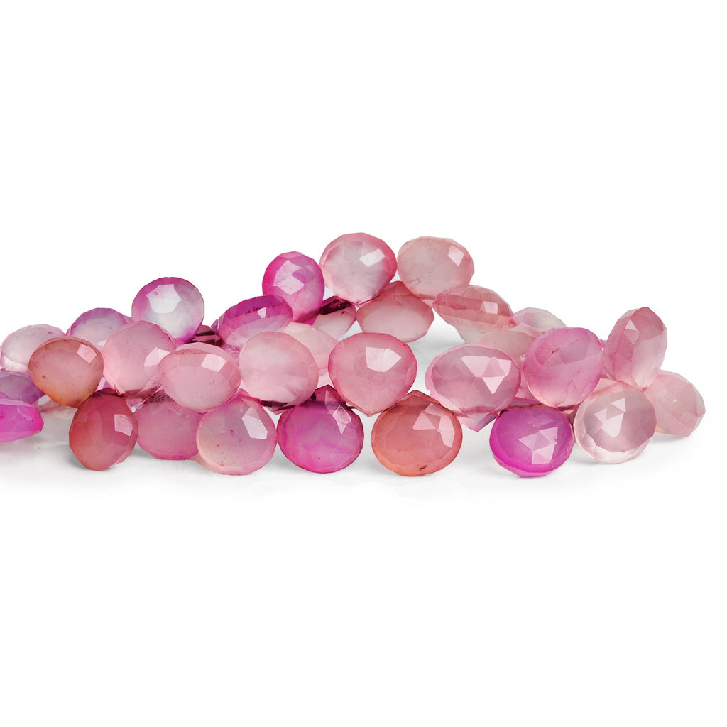 8-13mm Pink Shaded Chalcedony Faceted Pears 8.5 inch 37 beads - The Bead Traders