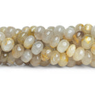 8 - 13mm Rutilated Quartz Plain Rondelles 16 inch 57 beads - The Bead Traders