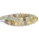 8 - 13mm Rutilated Quartz Plain Rondelles 16 inch 57 beads - The Bead Traders