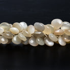 8 - 14mm Cream Moonstone Plain Hearts 10 inch 20 beads - The Bead Traders