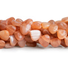 8 - 15mm Light Peach Moonstone Plain Hearts 12 inch 30 beads - The Bead Traders