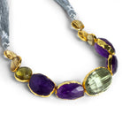 8 - 21mm Gold Leafed Multi Gemstone Faceted Beads 5.5 inch 11 beads - The Bead Traders