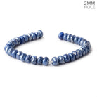 8 - 8.5mm Mystic Blue Moonstone 2mm Large Hole Rondelles 8 inch 34 Beads - The Bead Traders