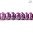 8 - 8.5mm Mystic Fuchsia Moonstone 2mm Large Hole Rondelles 8 inch 34 Beads - The Bead Traders