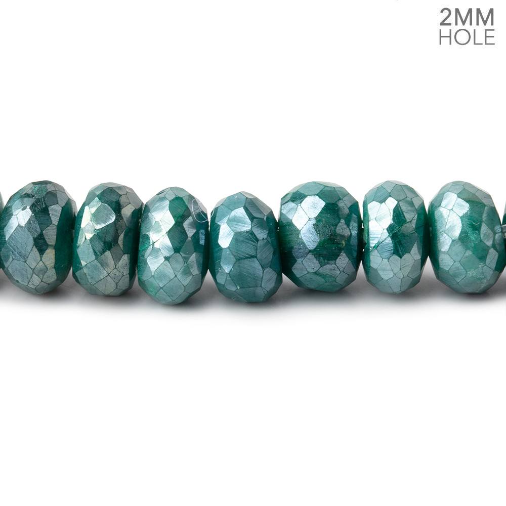 8 - 8.5mm Mystic Green Moonstone 2mm Large Hole Rondelles 8 inch 34 Beads - The Bead Traders