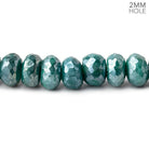 8 - 8.5mm Mystic Green Moonstone 2mm Large Hole Rondelles 8 inch 34 Beads - The Bead Traders