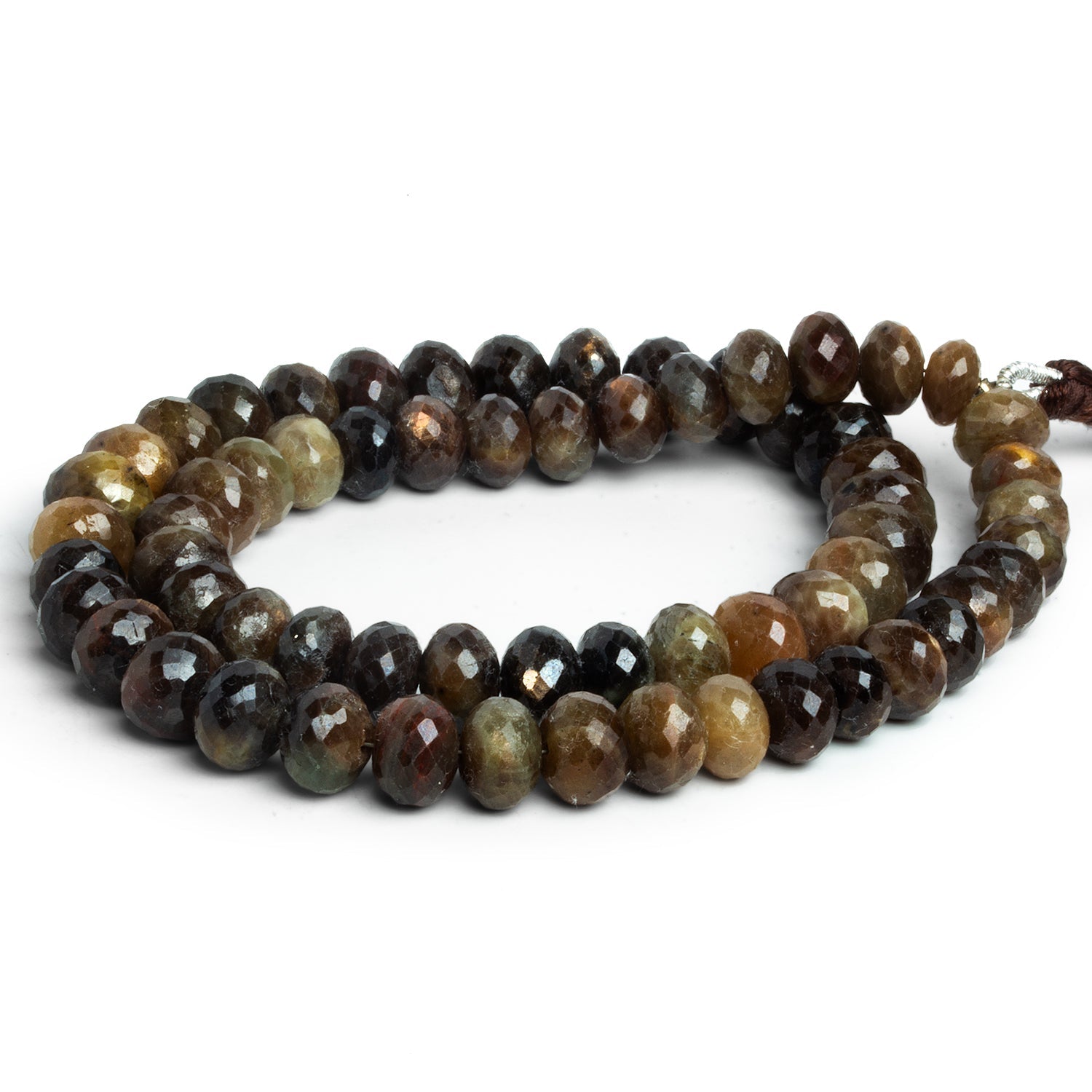 8-9.5mm Sapphire Faceted Rondelles 16 inch 63 beads - The Bead Traders