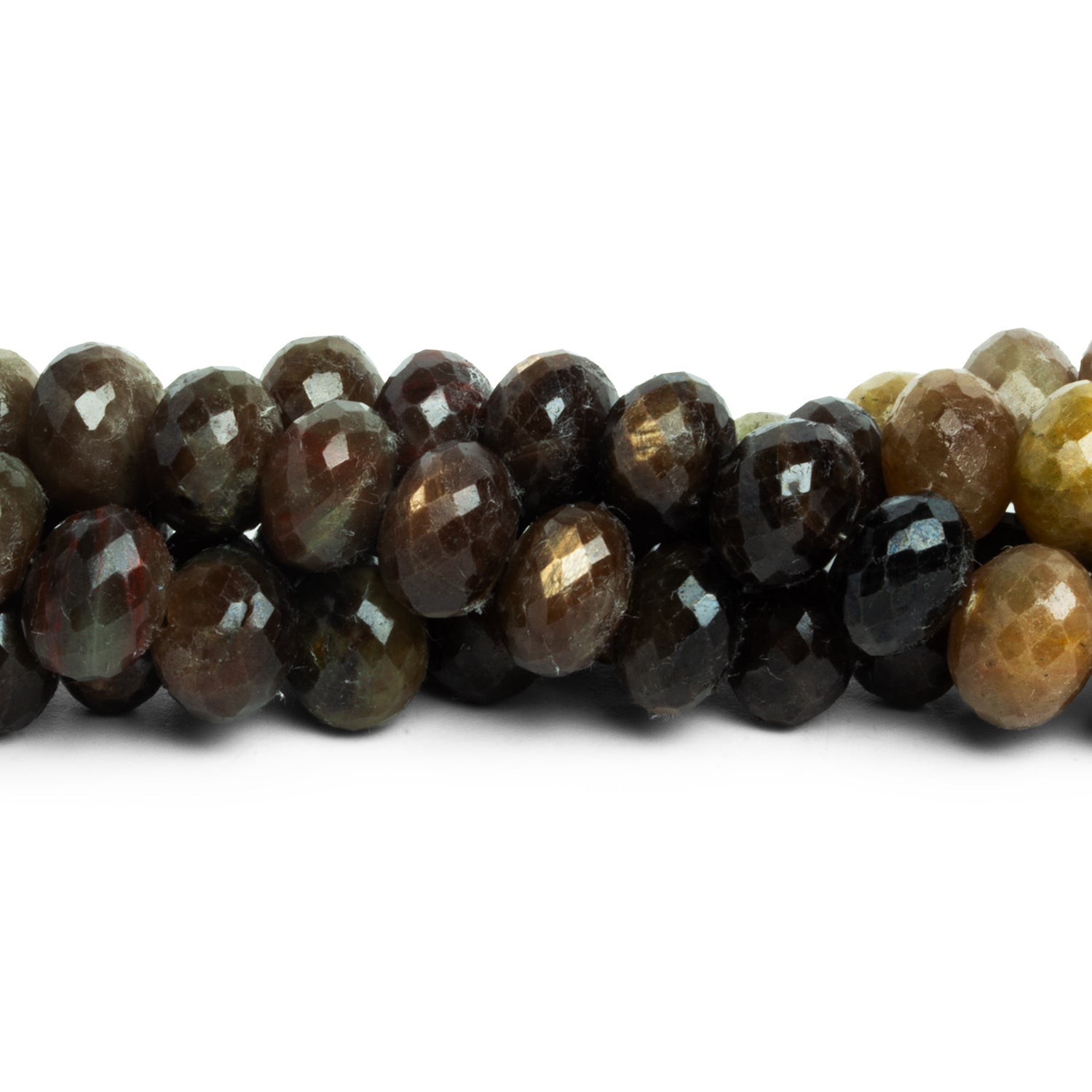 8-9.5mm Sapphire Faceted Rondelles 16 inch 63 beads - The Bead Traders
