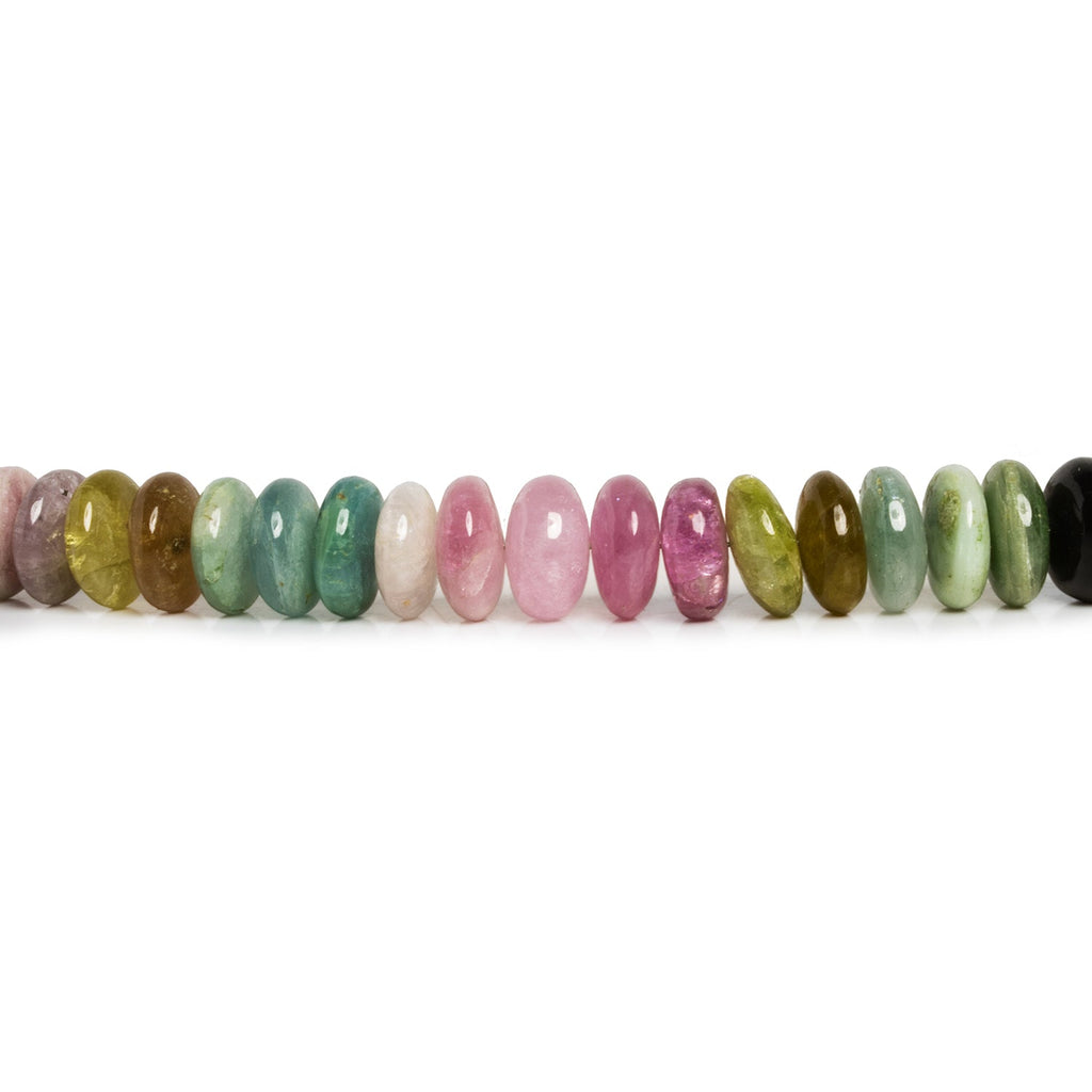8-9mm Afghani Tourmaline Plain Rondelles 16 inch 100 beads - The Bead Traders