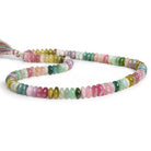 8 - 9mm Afghani Tourmaline Plain Rondelles 16 inch 100 beads - The Bead Traders
