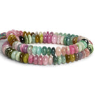 8-9mm Afghani Tourmaline Plain Rondelles 16 inch 100 beads - The Bead Traders