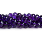 8-9mm African Amethyst Faceted Rondelles 15 inch 64 beads - The Bead Traders