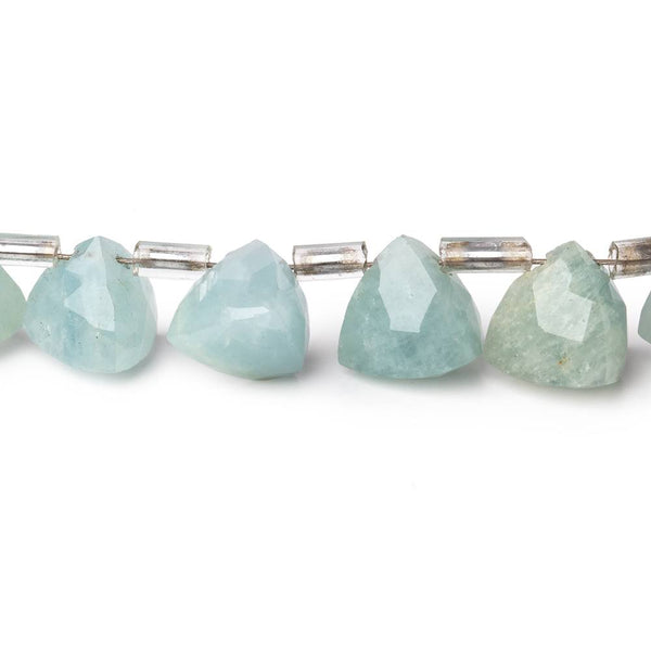 8-9mm Aquamarine Faceted Trillions 6 inch 19 beads