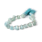 8 - 9mm Aquamarine Faceted Trillions 6 inch 19 beads - The Bead Traders