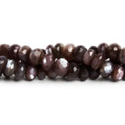 8-9mm Chocolate Moonstone Faceted Rondelles 14 inch 63 beads - The Bead Traders