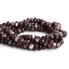 8-9mm Chocolate Moonstone Faceted Rondelles 14 inch 63 beads - The Bead Traders