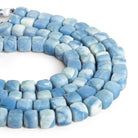 8-9mm Denim Opal Faceted Cubes 8 inch 21 beads - The Bead Traders