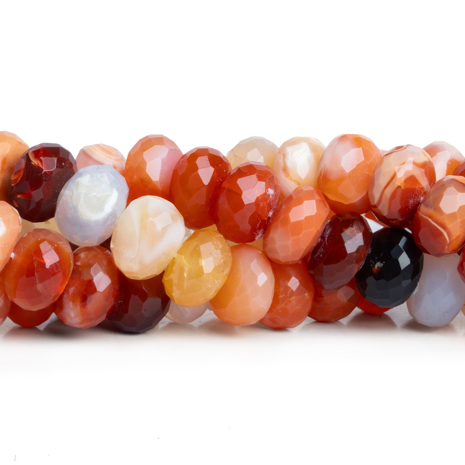 8-9mm Fire Opal Faceted Rondelles 16 inch 67 beads – The Bead Traders