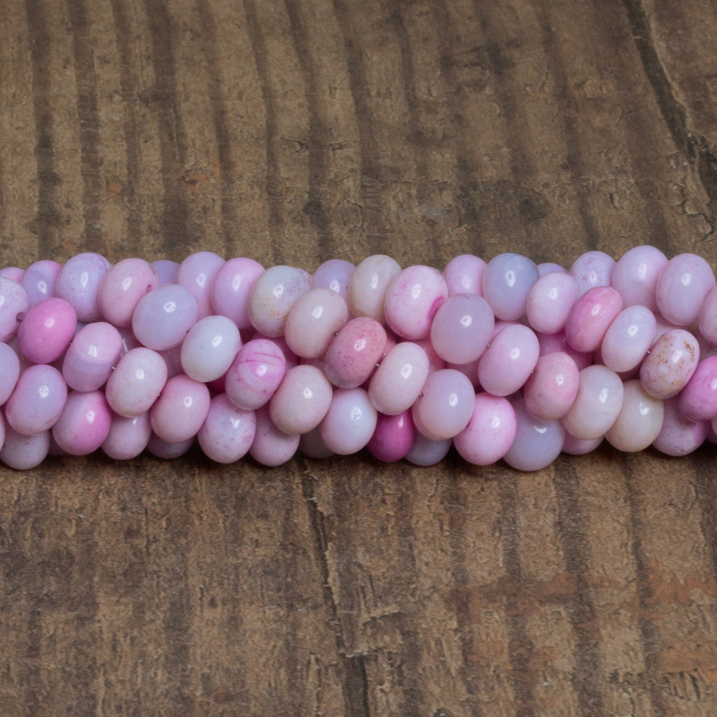 8-9mm Light Purple Opal Plain Rondelles 16 inch 65 beads - The Bead Traders