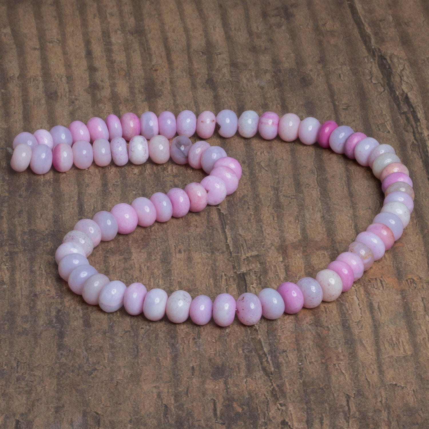 8-9mm Light Purple Opal Plain Rondelles 16 inch 65 beads - The Bead Traders