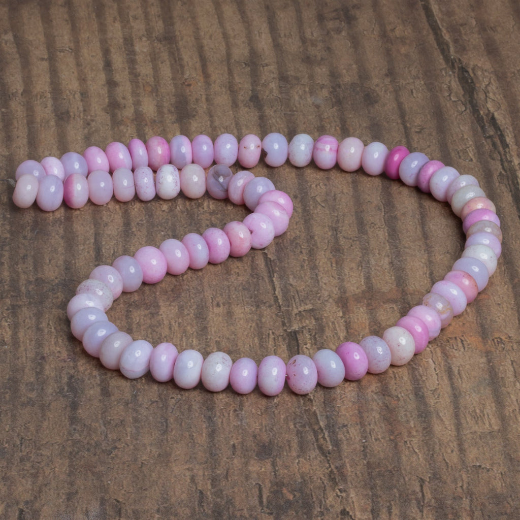 8-9mm Light Purple Opal Plain Rondelles 16 inch 65 beads - The Bead Traders