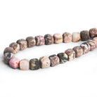 8 - 9mm Matte Chocolate Rhodochrosite Cubes 7.5 inch 22 beads - The Bead Traders