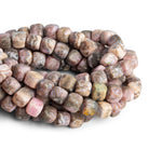 8 - 9mm Matte Chocolate Rhodochrosite Cubes 7.5 inch 22 beads - The Bead Traders