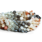8-9mm Multicolor Moonstone Faceted Coins 12 inch 38 beads - The Bead Traders