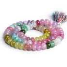 8-9mm Multicolor Tourmaline Plain Rondelles 18 inch 80 beads - The Bead Traders