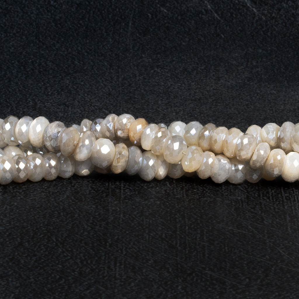 8-9mm Mystic Moonstone Faceted Rondelles 8 inch 45 beads - The Bead Traders