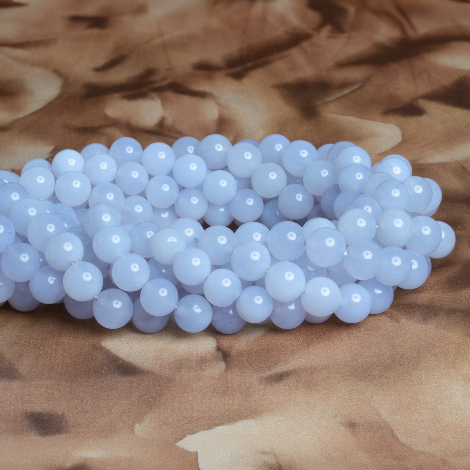 8 - 9mm Natural Chalcedony Plain Rounds 15 inch 47 beads - The Bead Traders