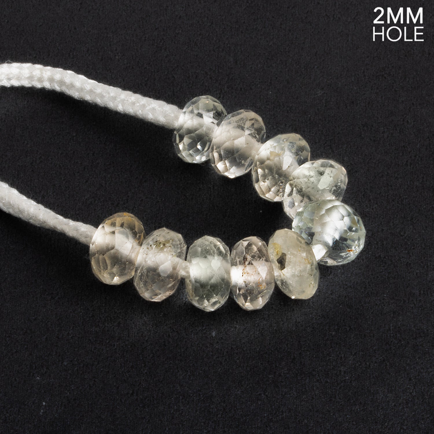 8 - 9mm Natural Topaz 2mm Large Hole Rondelles 10 Beads - The Bead Traders