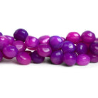 8 - 9mm Orchid Purple Chalcedony Plain Hearts 8 inch 53 beads - The Bead Traders