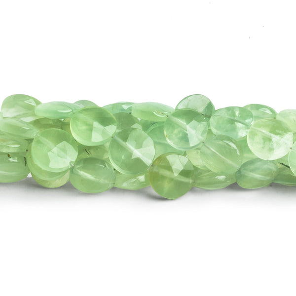 8-9mm Prehnite Faceted Coins 8 inch 21 beads