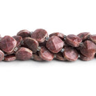 8 - 9mm Rhodonite Faceted Pillows 14 inch 31 beads - The Bead Traders
