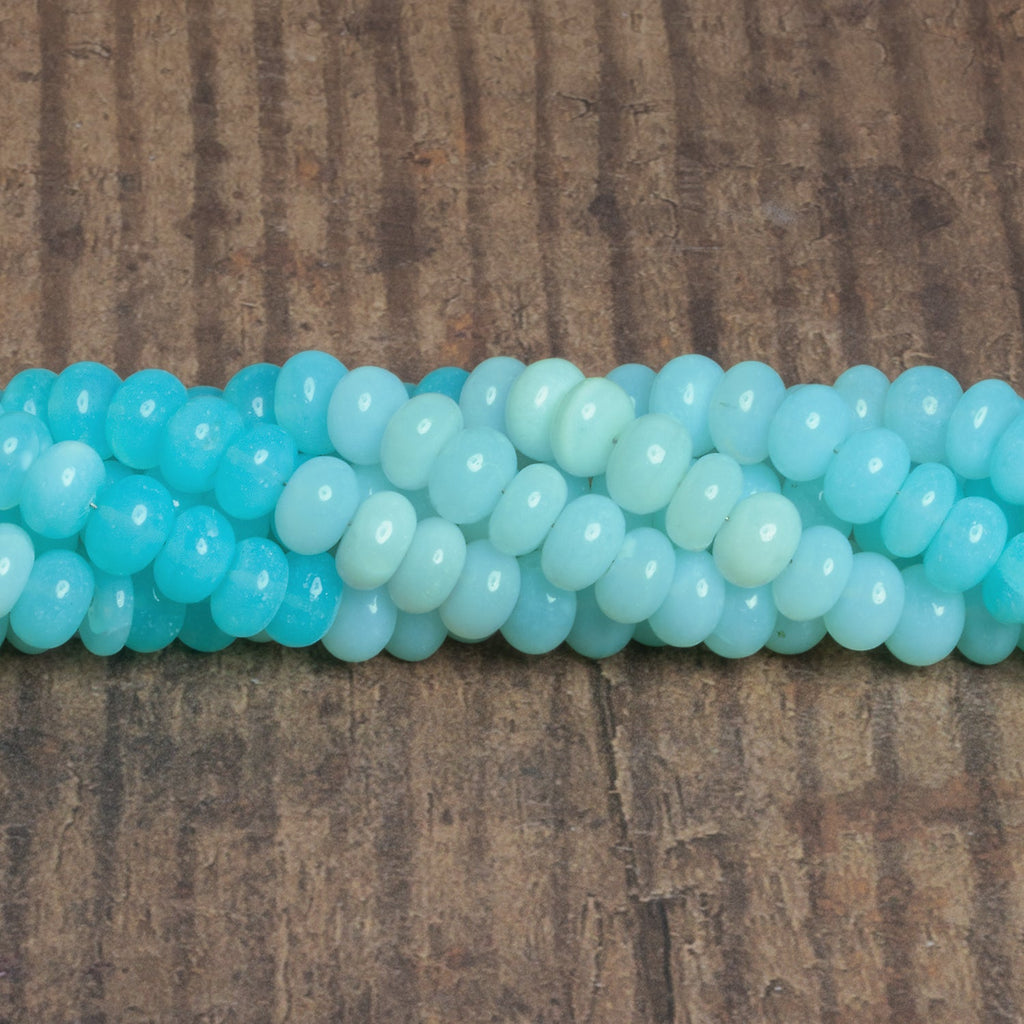8-9mm Sky Blue Opal Plain Rondelles 16 inch 70 beads - The Bead Traders
